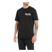 T-Shirt T-shirt Replay , Black , Heren