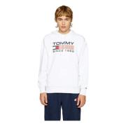 Reg Athletic Logo Hoodie Hoodie Tommy Jeans , White , Heren