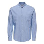 Overhemd Only & Sons , Blue , Heren