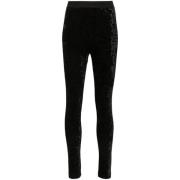 Fluwelen Logo Taille Leggings Versace Jeans Couture , Black , Dames