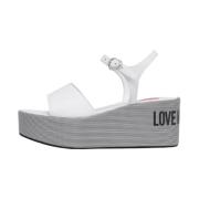 Wig Sandalen Love Moschino , White , Dames