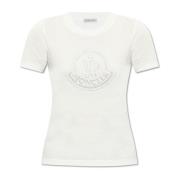 T-shirt met logo Moncler , White , Dames