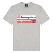 Klassiek Logo Omgekeerd T-shirt Champion , Gray , Heren