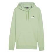 Ess+ 2 Col Small Logo Hoodie Puma , Green , Heren