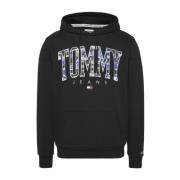 Hoodie met bedrukt logo Tommy Jeans , Black , Heren