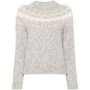 Alpaca Wool Blend Sweater Peserico , Gray , Dames