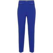 Stretch Crêpe Straight Broek Elisabetta Franchi , Blue , Dames