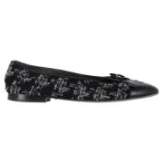 Pre-owned Cotton flats Chanel Vintage , Black , Dames