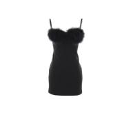 Zwarte Veren Hart Halslijn Jurk Blumarine , Black , Dames