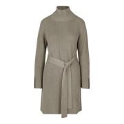 Gezellige Turtleneck Jurk met Sjerp BomBoogie , Beige , Dames