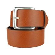 Leren riem met geel logoprint Bikkembergs , Brown , Heren