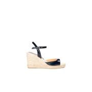 Espadrilles van lakleer met sleehak Anaki , Blue , Dames