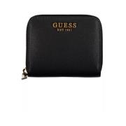 Zwarte Portemonnee met Rits en Muntvak Guess , Black , Dames