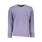 Geborsteld Katoen Crew Neck Sweatshirt Hugo Boss , Purple , Heren