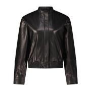 Zachte Leren Blouson Jas Windsor , Black , Dames