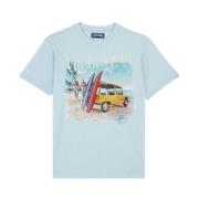 Heren Surf Katoenen T-shirt Vilebrequin , Blue , Heren