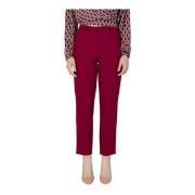 Bordeaux Zip Broek met Zakken Vila , Red , Dames