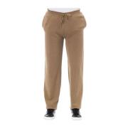 Beige Wol Trekkoord Broek Alpha Studio , Beige , Heren