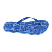 Blauwe Logo Flip Flop Sandaal Just Cavalli , Blue , Heren