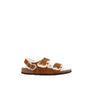 Shearling Sandalen Birkenstock , Brown , Heren