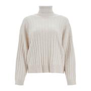 Kasjmier High-Neck Pullover Sweater Brunello Cucinelli , Beige , Dames