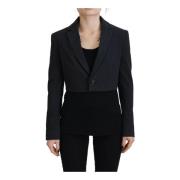 Zwarte Katoenen Knoop Blazer Jas Dsquared2 , Black , Dames