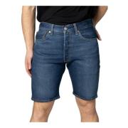 Blauwe Effen Heren Shorts Lente/Zomer Levi's , Blue , Heren