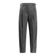 Wollen broek met Pince-detail Brunello Cucinelli , Black , Dames