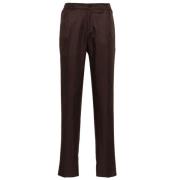 Cederbruine Tapered Broek Kiton , Brown , Heren