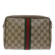 Pre-owned Leather clutches Gucci Vintage , Beige , Dames