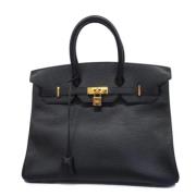 Pre-owned Leather handbags Hermès Vintage , Black , Dames