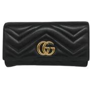 Pre-owned Leather wallets Gucci Vintage , Black , Dames