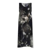 Jurk met bloemenpatroon R13 , Black , Dames