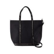 Zwarte Katoenen Shopper Tas met Strass Vanessa Bruno , Black , Dames