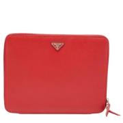 Pre-owned Leather wallets Prada Vintage , Red , Dames