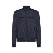 Blauwe Biker Nylon Jas Peuterey , Blue , Heren