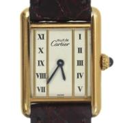 Pre-owned Stainless Steel watches Cartier Vintage , Brown , Dames