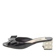 Pre-owned Leather sandals Miu Miu Pre-owned , Black , Dames