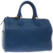 Pre-owned Leather handbags Louis Vuitton Vintage , Blue , Dames