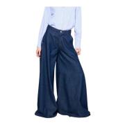 Hoge taille wijde pijp jeans Silvian Heach , Blue , Dames