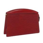 Pre-owned Leather clutches Louis Vuitton Vintage , Red , Dames