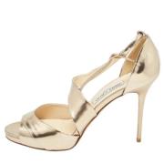 Pre-owned Leather sandals Jimmy Choo Pre-owned , Yellow , Dames