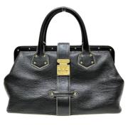 Pre-owned Leather handbags Louis Vuitton Vintage , Black , Dames