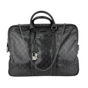 Pre-owned Coated canvas briefcases Gucci Vintage , Black , Dames