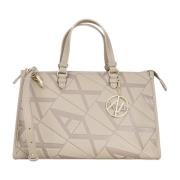 Beige Schoudertas met Logo Hanger Armani Exchange , Beige , Dames