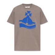 T-shirt met logo Vivienne Westwood , Gray , Heren