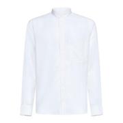 Witte Katoenen Mandarin Kraag Shirt Ermenegildo Zegna , White , Heren