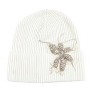 Kasjmier Beanie met Monile Borduurwerk Brunello Cucinelli , White , Da...