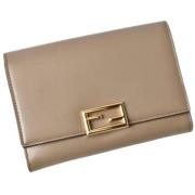 Pre-owned Leather wallets Fendi Vintage , Beige , Dames