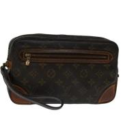 Pre-owned Canvas clutches Louis Vuitton Vintage , Brown , Dames